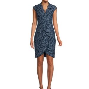 Elegant Blue Lace Dress